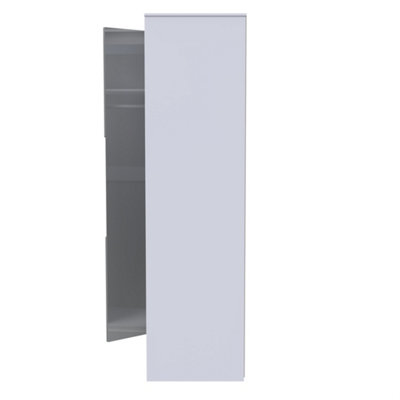 Turin 2 Door Wardrobe in Grey Gloss & White (Ready Assembled)