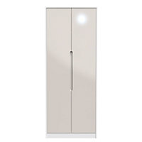 Turin 2 Door Wardrobe in Kashmir Gloss & White (Ready Assembled)