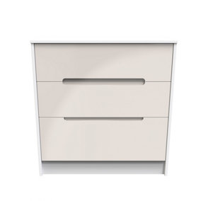 Turin 3 Drawer Deep Chest in Kashmir Gloss & White (Ready Assembled)