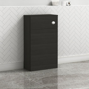 Turin 500mm Hale Black BTW Back to Wall Toilet Unit