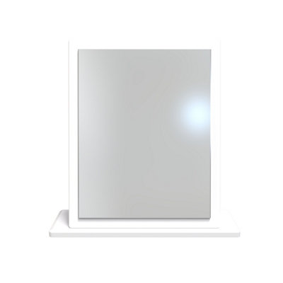 Turin Mirror in Grey Gloss & White (Ready Assembled)