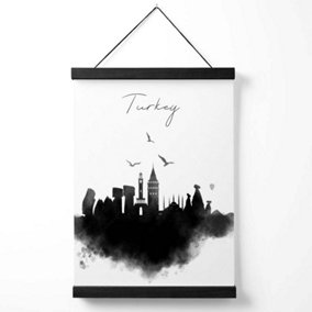 Turkey Watercolour Skyline City Medium Poster with Black Hanger