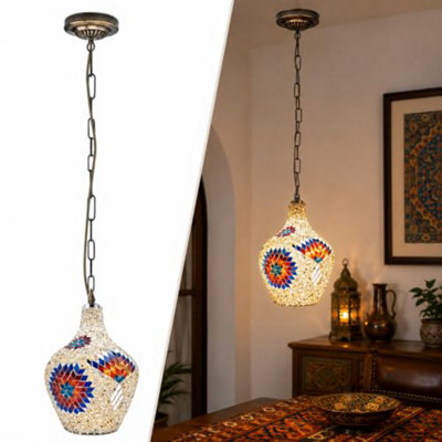 Turkish Moroccan Mosaic Pendant Ceiling Light Handmade Glass Hanging Lamp
