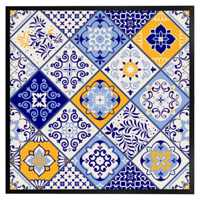 Turkish style azulejos tiles (Picutre Frame) / 30x30" / White