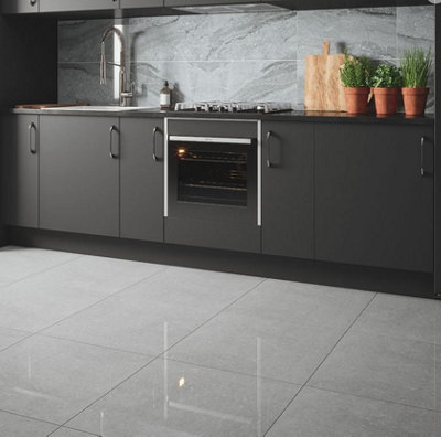 Turnberry Light Grey Gloss Porcelain Tile