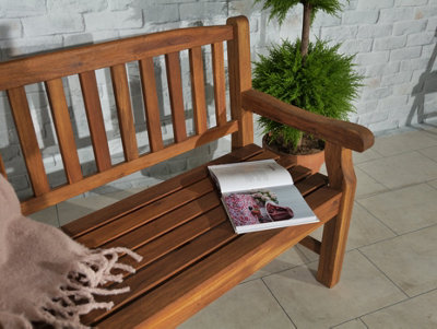 TURNBURY 3 Seater Acacia Bench