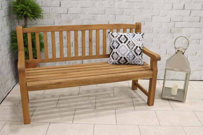 TURNBURY 3 Seater Acacia Bench - 6