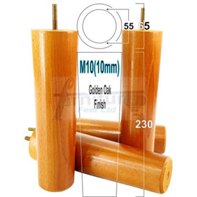 TURNED WOOD LEGS GOLDEN OAK 230mm HIGH SET OF 4 REPLACEMENT FURNITURE BUN FEET SETTEE CHAIRS SOFAS FOOTSTOOLS M10 PKC148
