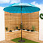Turquoise 2.6m Aluminium Shanghai Outdoor Garden Furniture Parasol - Crank & Tilt