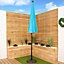 Turquoise 2.6m Aluminium Shanghai Outdoor Garden Furniture Parasol - Crank & Tilt