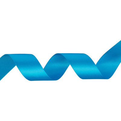 Turquoise Double Sided Satin Ribbon Polyester Ribbon Roll, 25mm x 10 metres