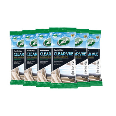 Turtle Wax 54073 Clear Vue Glass Cleaner Wipes (Pack of 24) TWX54073