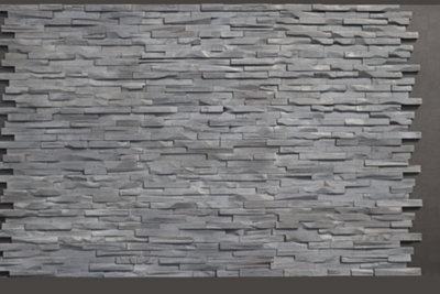Tuscan Anthracite Rustic Mosaic Hardwood Interlocking Split Face 3D ...