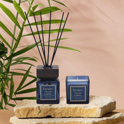 Tuscan Leather Jar Candle & Reed Diffuser Gift Set