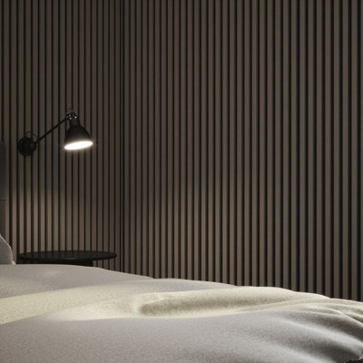 Tuscan Misty Grey Acoustic Wall Panels Wrapped Slat PVC - Single Panel ...