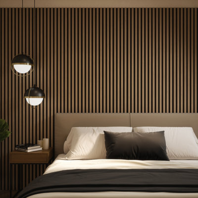Tuscan Natural Oak Acoustic Wall Panels Wrapped Slat PVC - Single Panel ...
