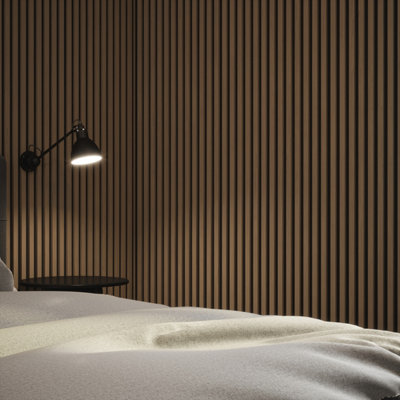 Tuscan Natural Oak Acoustic Wall Panels Wrapped Slat PVC - Single Panel ...