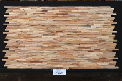Tuscan Natural Rustic Mosaic Hardwood Interlocking Split Face 3D Wall ...