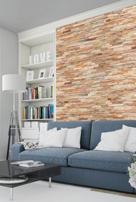 Tuscan Natural Rustic Mosaic Hardwood Interlocking Split Face 3D Wall ...