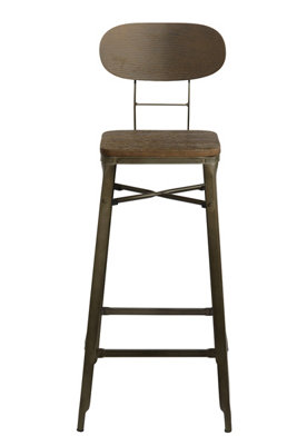 Tuscany Breakfast Bar Stool, Fixed Grey Legs And Footrest, Height Adjustable Swivel, Home & Kitchen Barstool, Espresso Brown