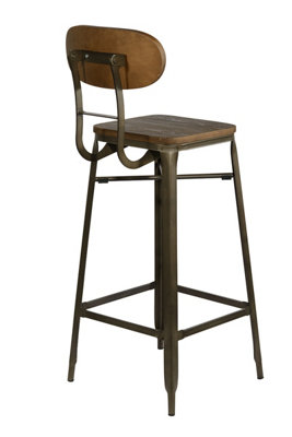 Tuscany Breakfast Bar Stool, Fixed Grey Legs And Footrest, Height Adjustable Swivel, Home & Kitchen Barstool, Espresso Brown