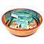 Tuscany Hand Painted Village Ceramic Kitchen Dining Large Fruit Bowl (Diam) 28cm