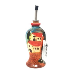 Tuscany Hand Painted Village Ceramic Kitchen Dining Oil Pourer/Drizzler (H) 16cm