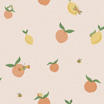 Tutti Fruity Soft coral/Orange Children's Wallpaper