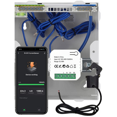Tuya WiFi Energy Meter 80A Current Clamp: Smart Power Monitor Compatible with Alexa for Home Use