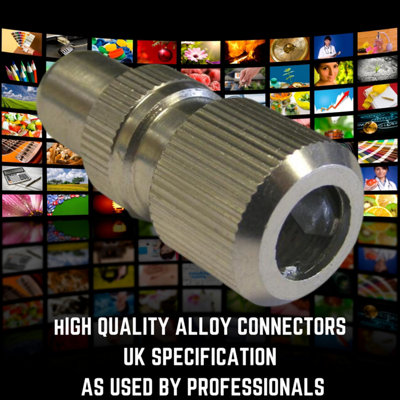 Tv Aerial Coaxial Cable Connector Set - 2 Female Aerial Connector 2 Male TV Aerial Connectors Plus Female Coupler Adapter 5 Piece - 4