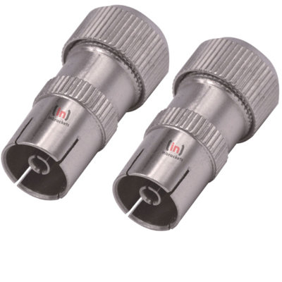 Tv Aerial Coaxial Cable Connector Set - 2 Female Aerial Connector 2 Male TV Aerial Connectors Plus Female Coupler Adapter 5 Piece - 7