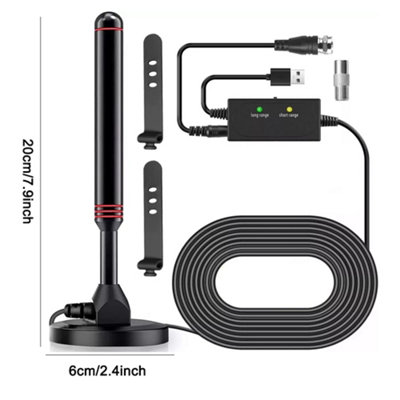 TV Aerial - Digital Indoor TV Aerial with Amplifier Signal Magnetic Base