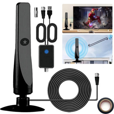 TV Aerial Digital Indoor TV Aerial with Signal Booster TV Antenna - Main Image