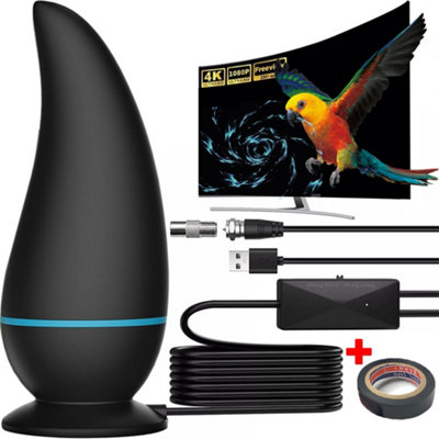 TV Aerial Freeview Indoor TV Aerial with 560+ Miles Range Reception TV ...