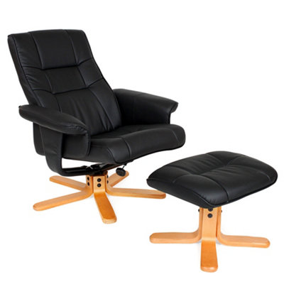 TV armchair with stool model 1 - black/beige