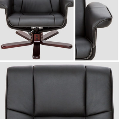 TV armchair with stool model 1 - black/brown