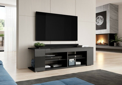 Tv cabinet deals with glass shelves