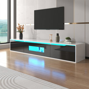 TV Cabinet,High-gloss TV Cabinet, Matching Colours in High-gloss White and High-gloss black, with Colour-changing LED Lights