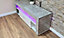 TV Cabinets, LED Unit Stand Matt Body High Gloss Door With RGB Led Lights Storage stone grey effect