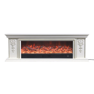 TV Stand Electric Fireplace Adjustable 7 Flame with Remote for Living Room - 3