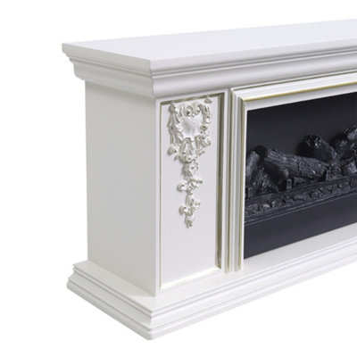 TV Stand Electric Fireplace Adjustable 7 Flame with Remote for Living Room - 5