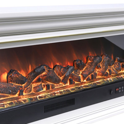 TV Stand Electric Fireplace Adjustable 7 Flame with Remote for Living Room - 7