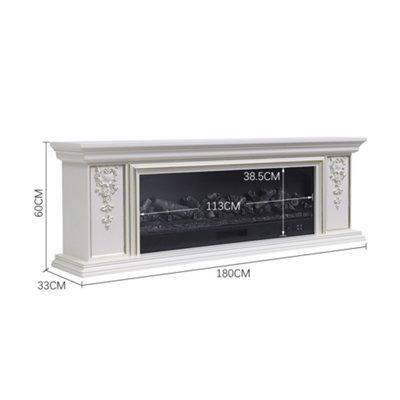 TV Stand Electric Fireplace Adjustable 7 Flame with Remote for Living Room - 9