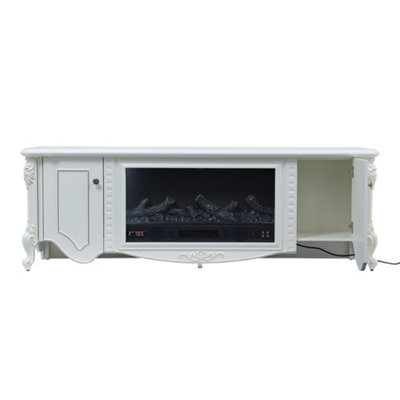 TV Stand Electric Fireplace Adjustable Flame with Remote