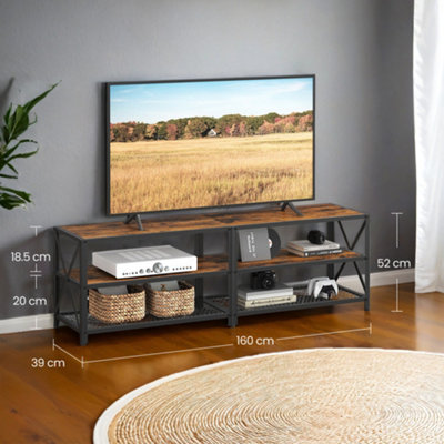 TV Stand for TV up to 70 Inches, TV Table, 3-Tier TV Console, Steel ...