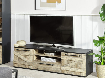 TV Stand Light Wood with Black SALTER