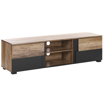 TV Stand Light Wood with Black STERLING