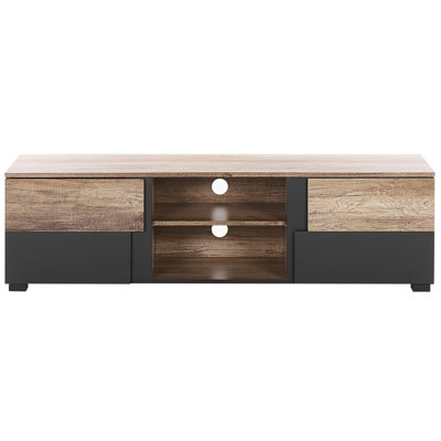 TV Stand Light Wood with Black STERLING