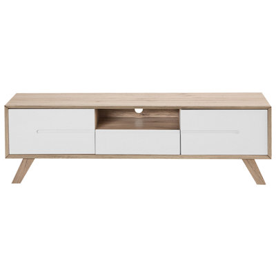 TV Stand Light Wood with White FORESTER