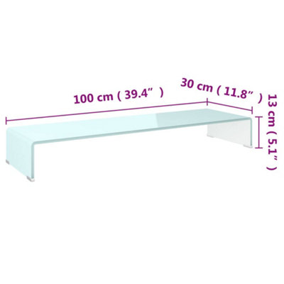 TV Stand/Monitor Riser Glass Green 100x30x13 cm